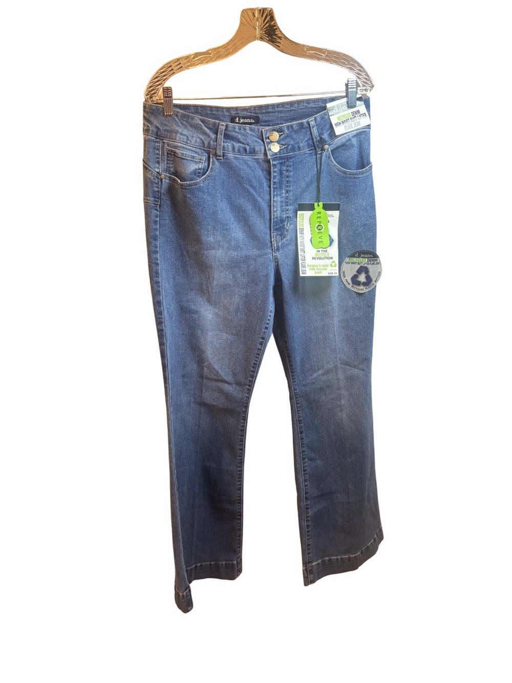 d. jeans Boho High Waist Butt Lifter Flare Jeans Size 14 New